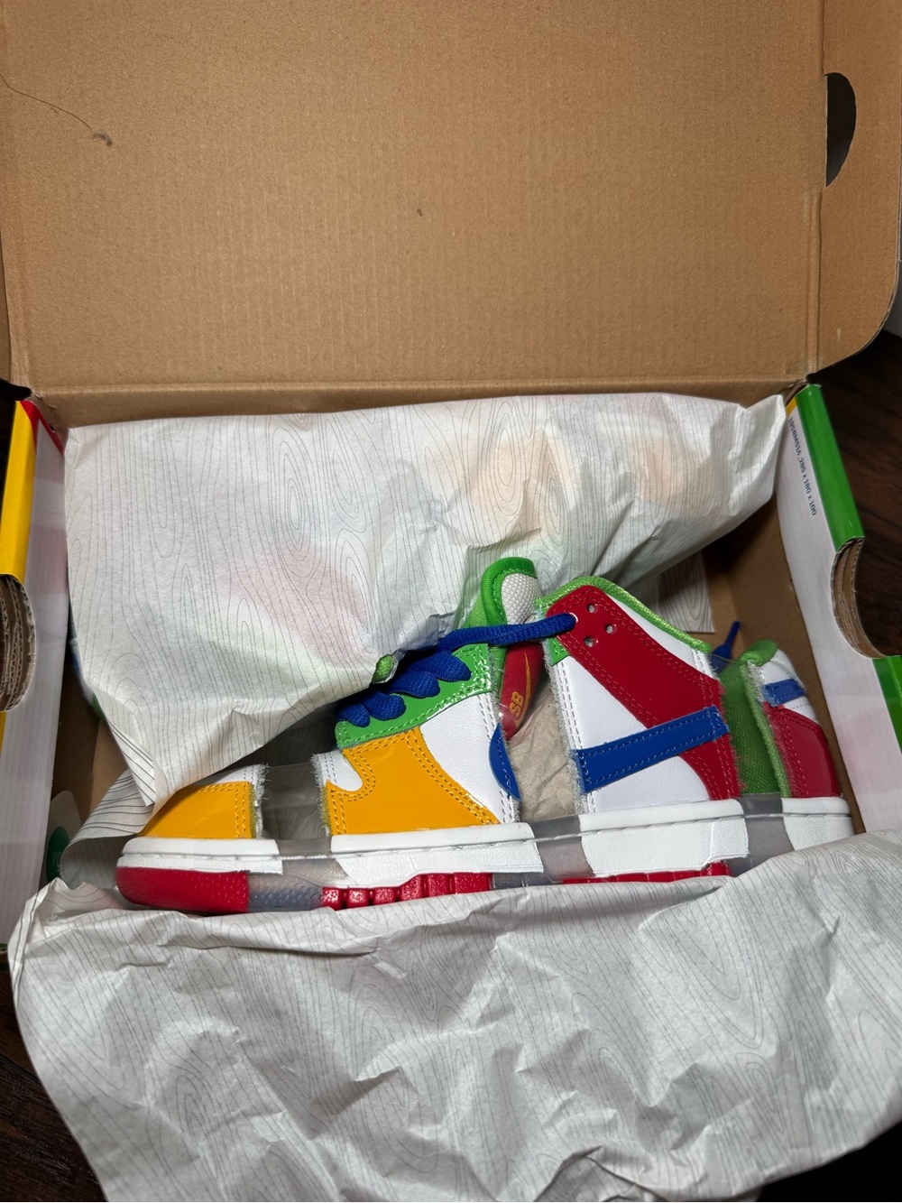 Nike Multicolor Women's High-Top Sneakers - Yellow, Red, Blue, Green, White